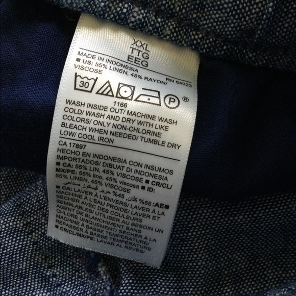 NEW OLD NAVY (Size 2X) Linen Blend Denim Appearance Draw Adjustable String Pants - Picture 4 of 9